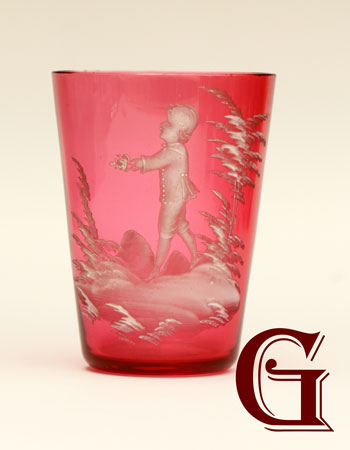 cranberry glass Mary Gregory glass